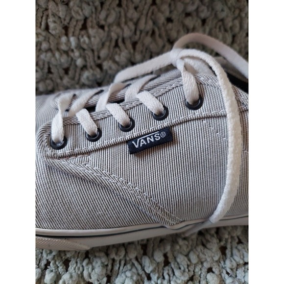 VANS Shoes Women's Blue Striped Sneakers Canvas Lace Up Low Top Sz 9 - Picture 3 of 8